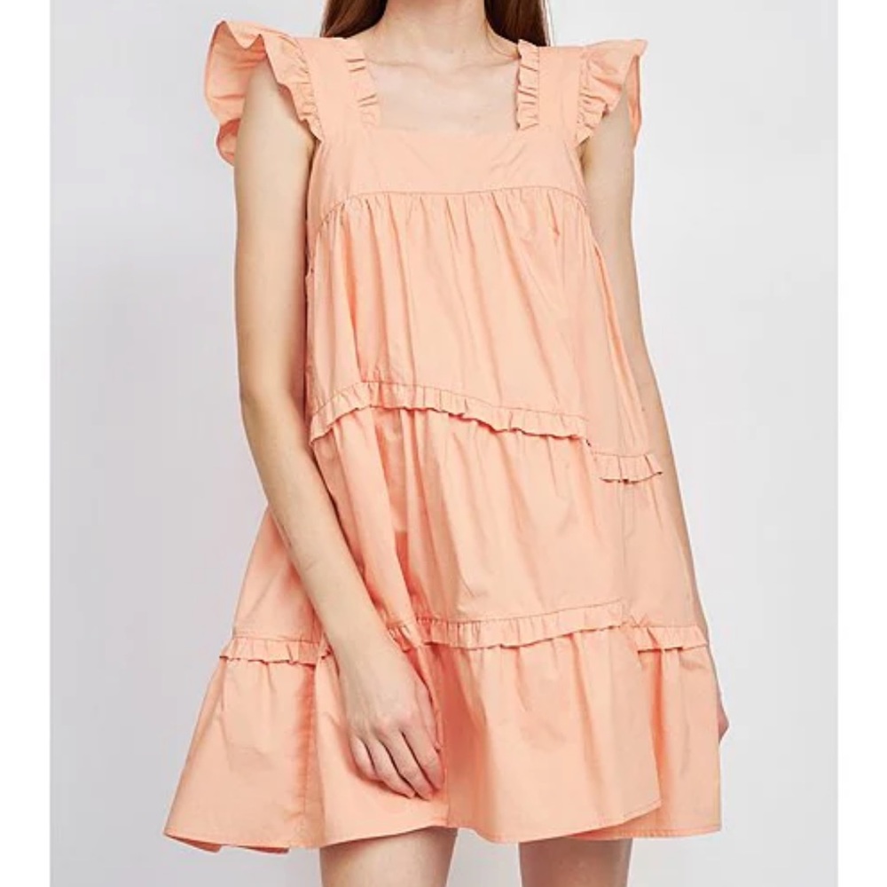 En Saison
Byblos Square Neck Sleeveless Ruffled Strap Poplin Mini Dress🎉